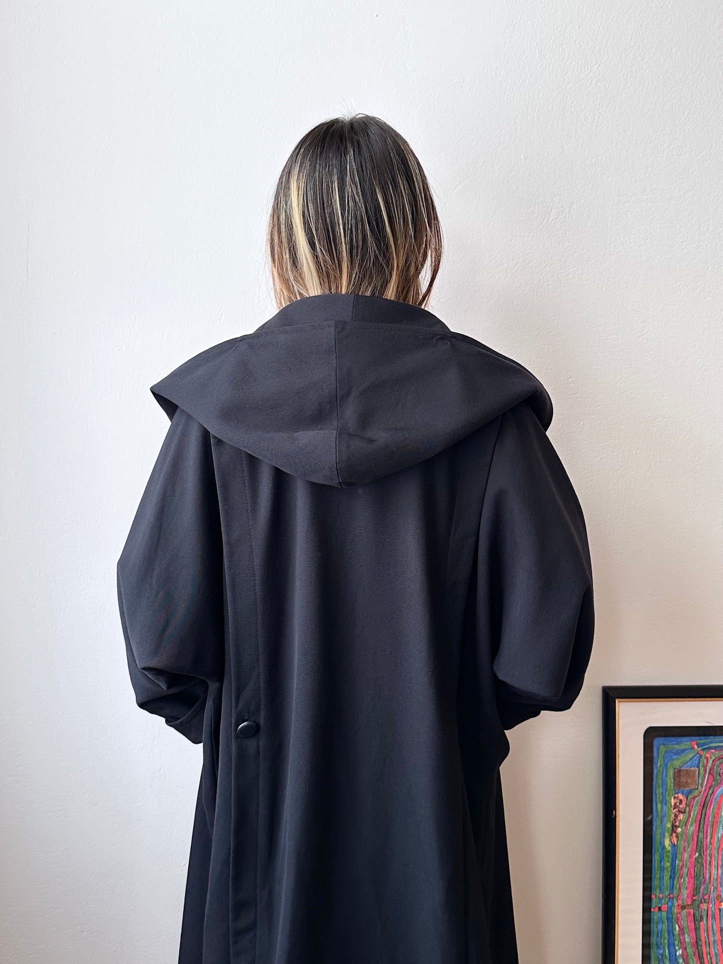 super cool wool coat with detachable hood