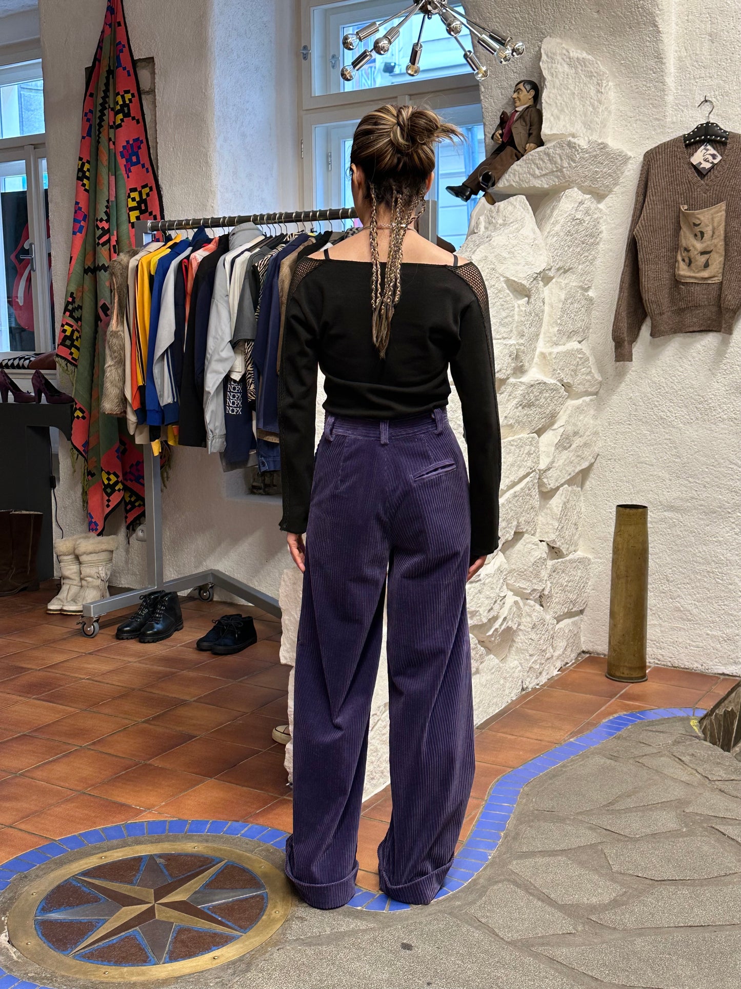 Italy purple cords wide trouser