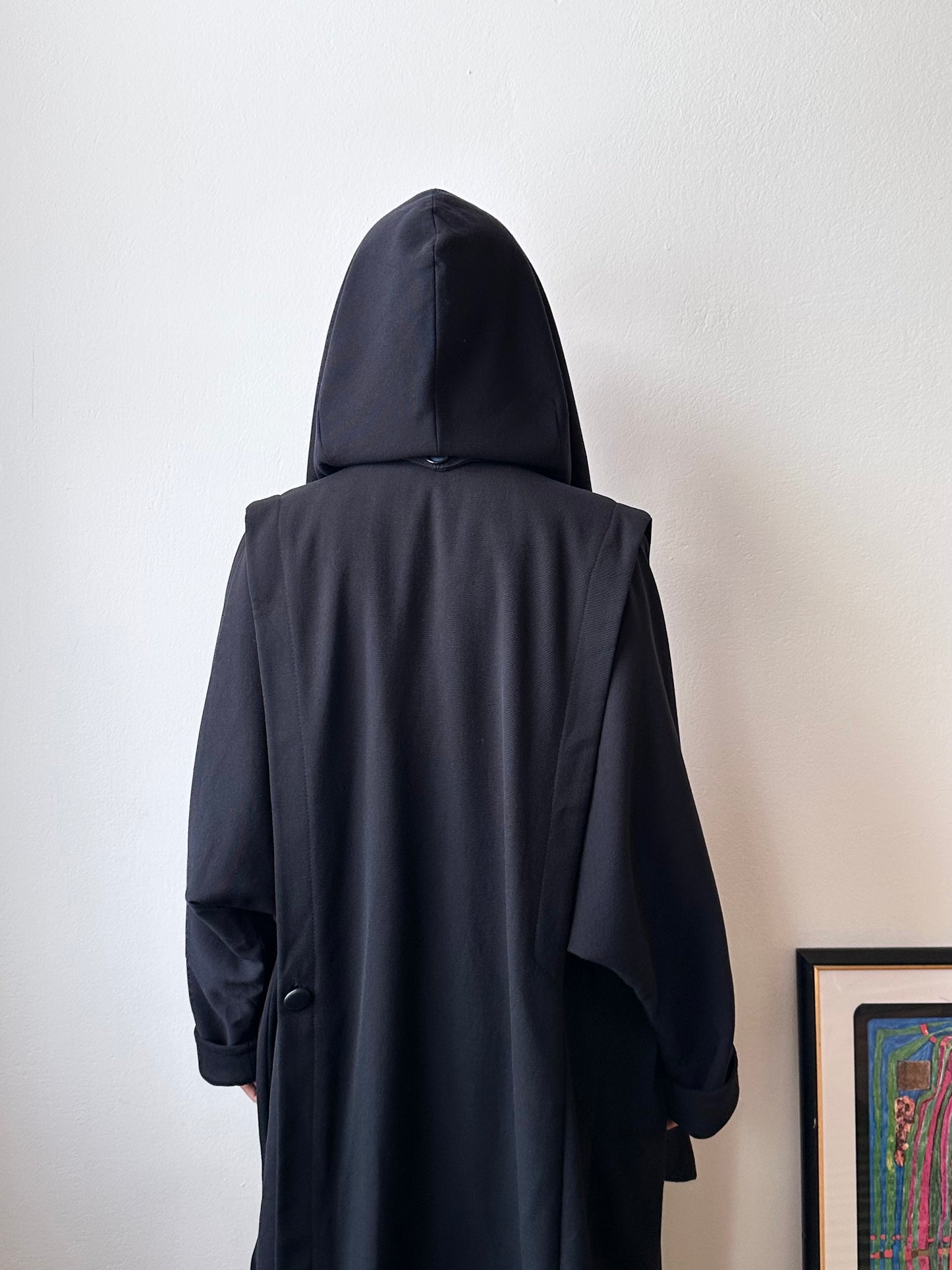 super cool wool coat with detachable hood