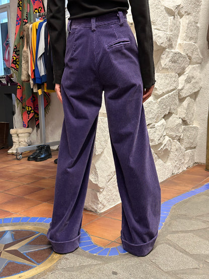 Italy purple cords wide trouser