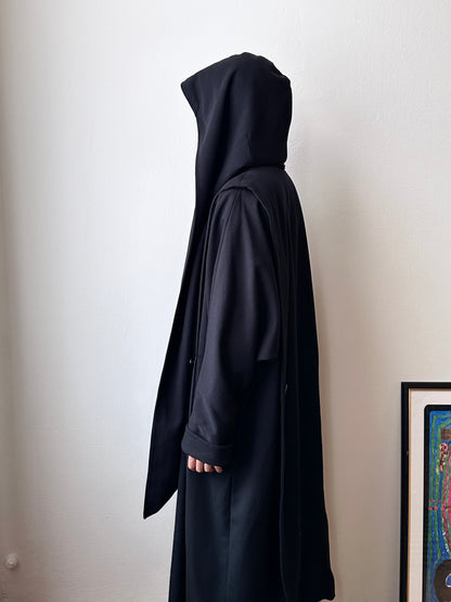 super cool wool coat with detachable hood