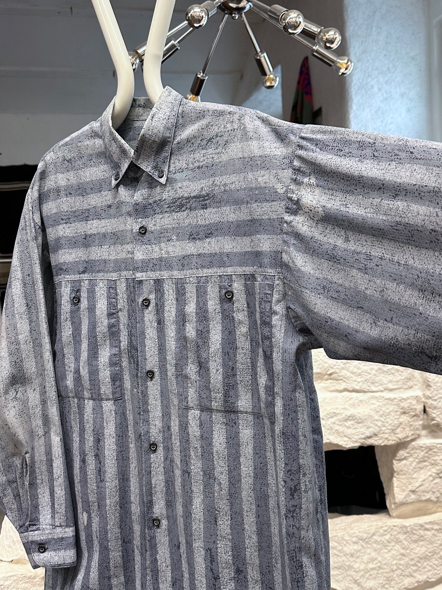 80s German striped shirt