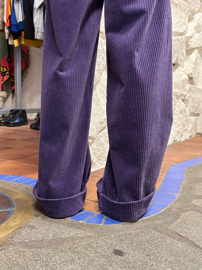 Italy purple cords wide trouser