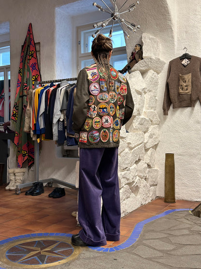 Italy purple cords wide trouser