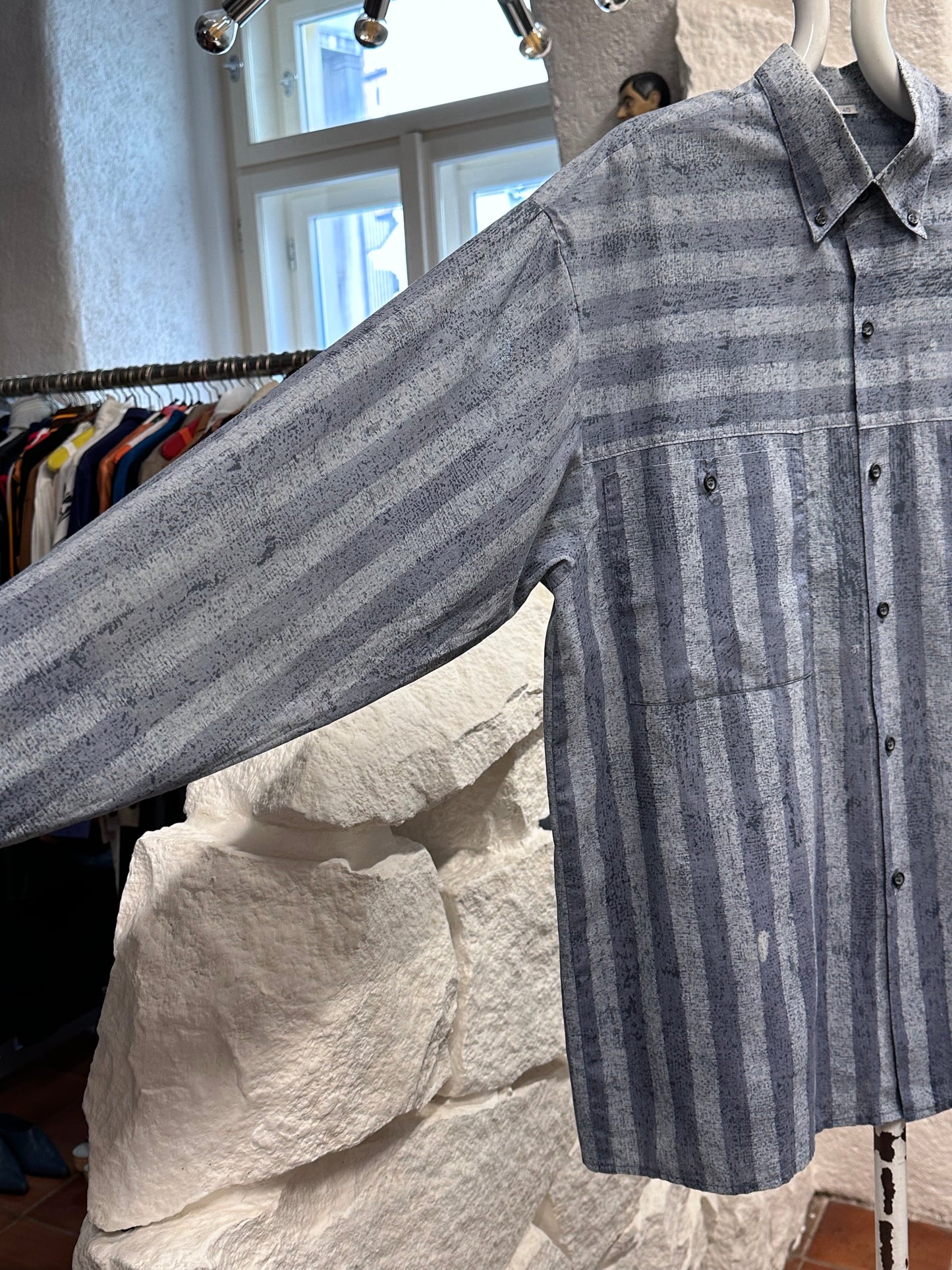 80s German striped shirt