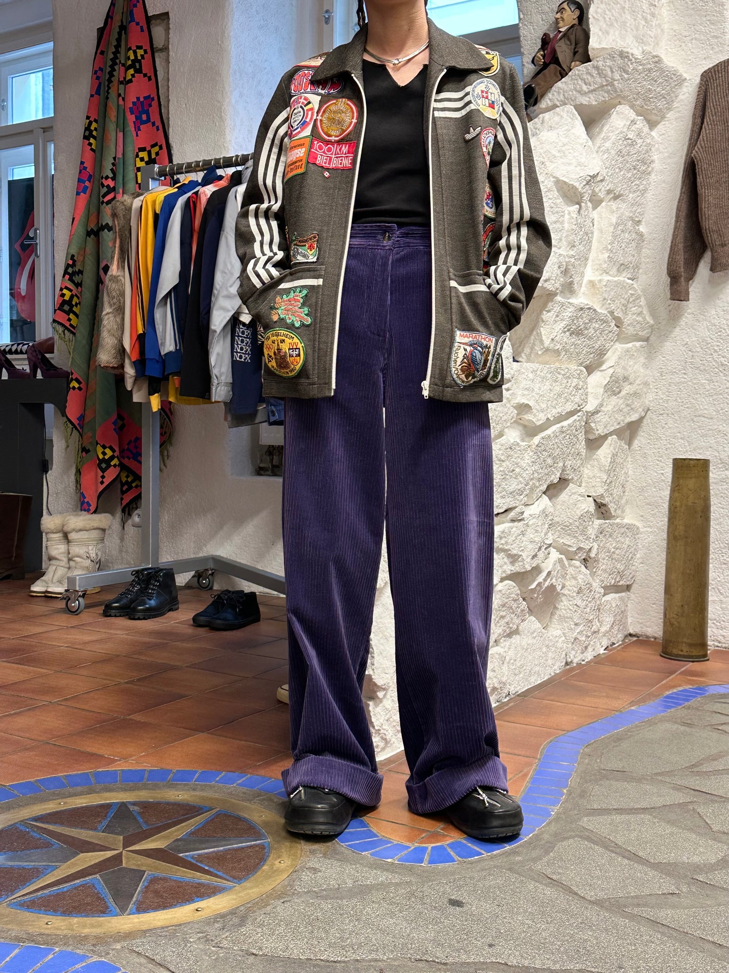 Italy purple cords wide trouser