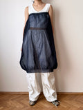 JIL SANDER made in Italy mesh skirt navy vintage Germany balloon ジルサンダー スカート メッシュ ナイロン ネイビー バルーン シルエット alaia fishnet boots ヴィンテージ