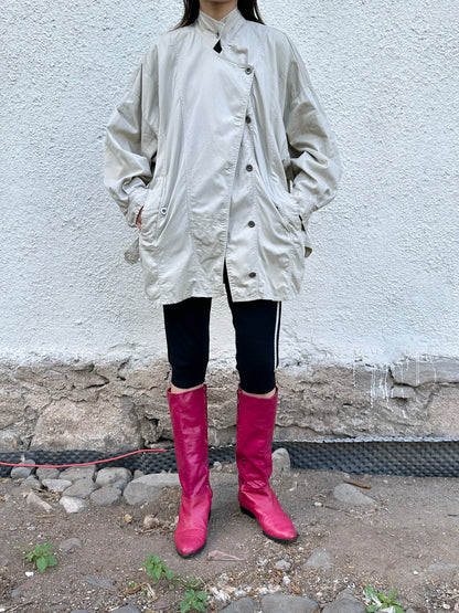 Italy magenta leather boots - 40