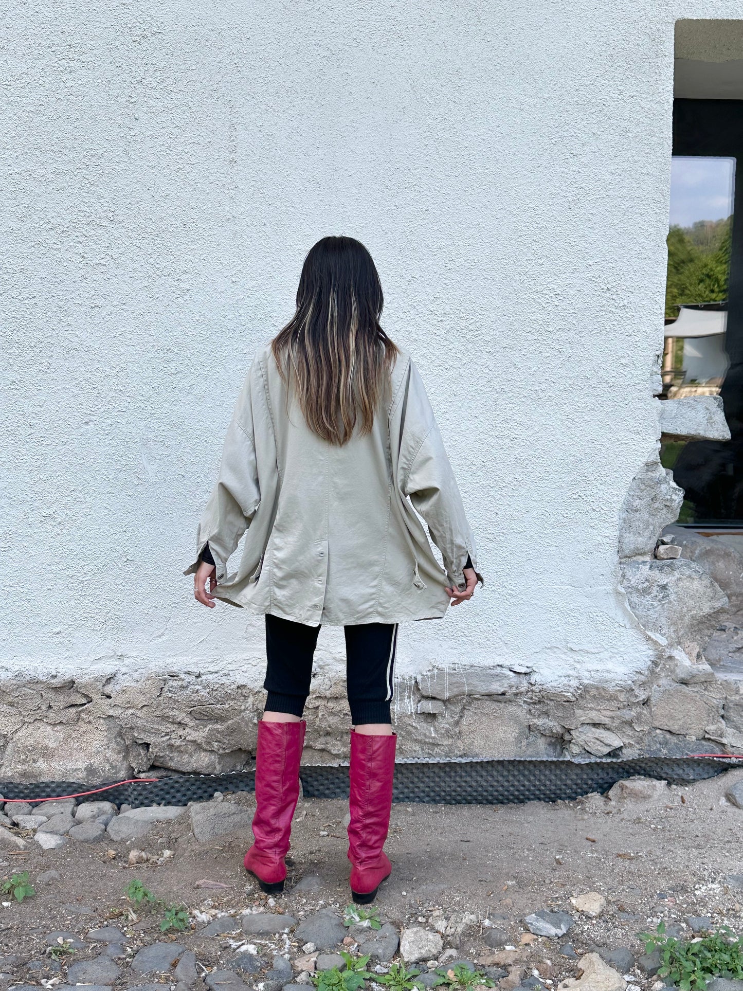 Italy magenta leather boots - 40