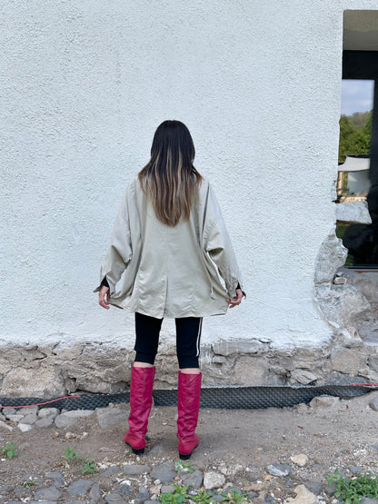 Italy magenta leather boots - 40