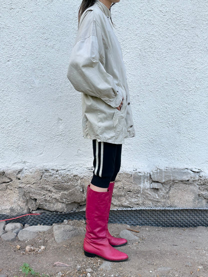 Italy magenta leather boots - 40