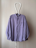 90's cotton collar less shirt 90年代 vintage ヨーロッパ古着 ユーロ古着 ストライプ シャツ 古着