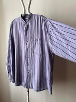 90's cotton collar less shirt 90年代 vintage ヨーロッパ古着 ユーロ古着 ストライプ シャツ 古着