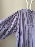 90's cotton collar less shirt 90年代 vintage ヨーロッパ古着 ユーロ古着 ストライプ シャツ 古着