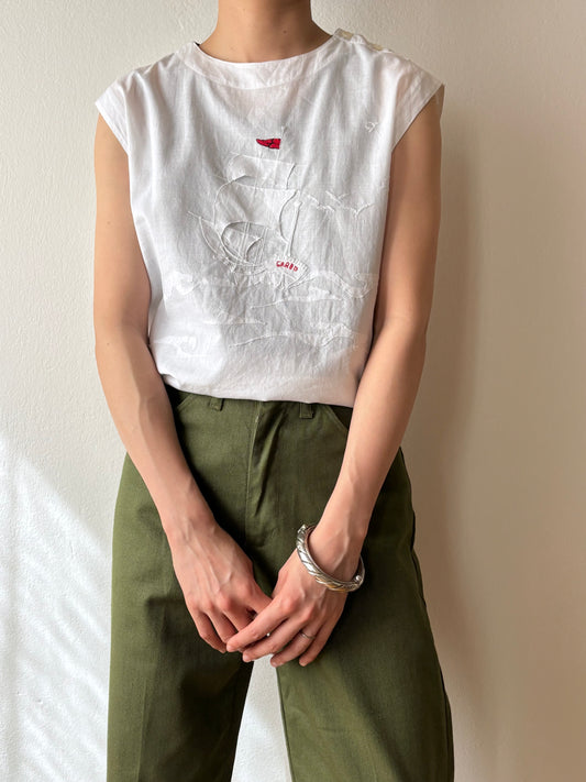 Italy transparent cotton tanktop