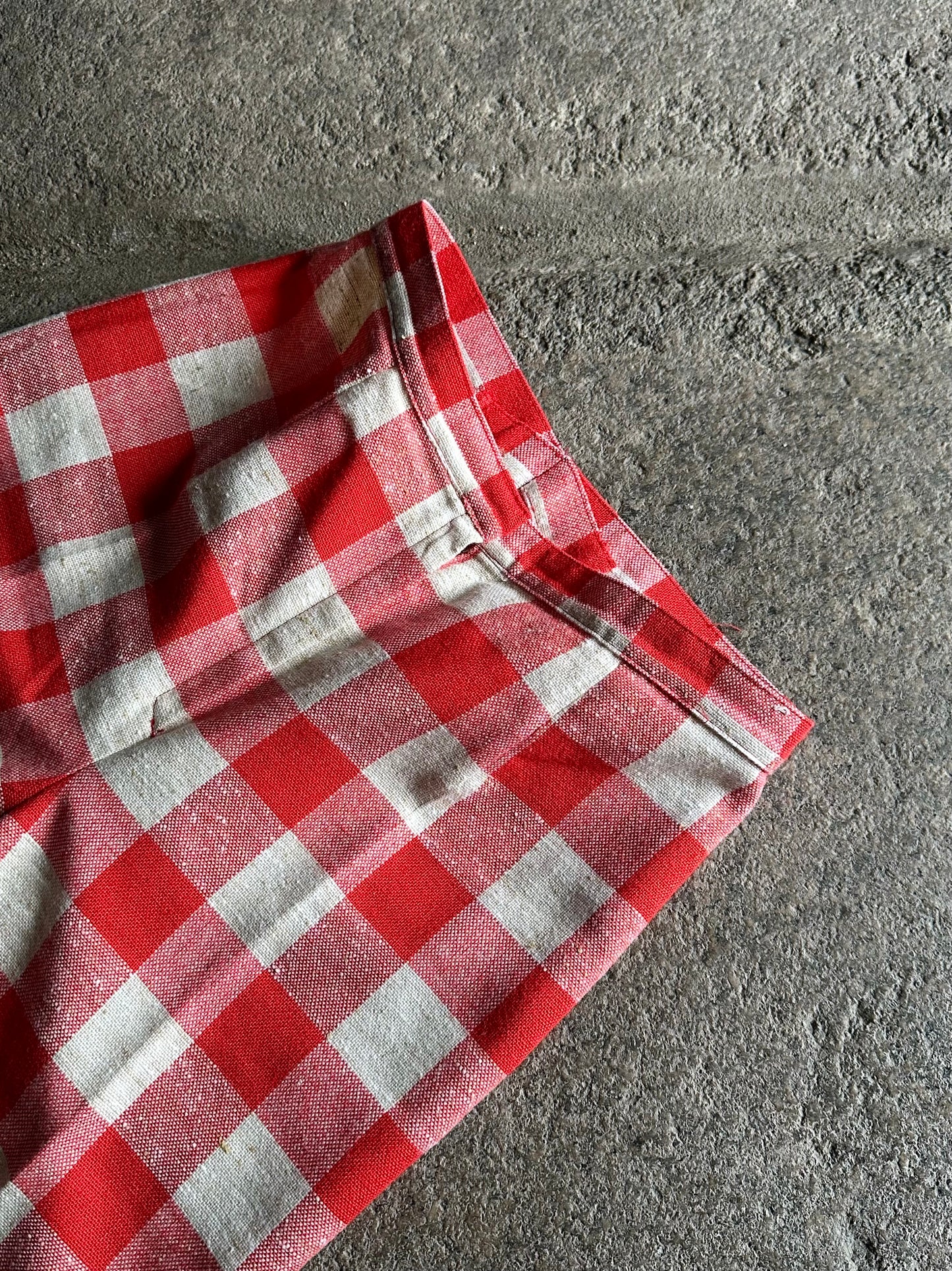 1970s deadstock gingham plaid trouser W28
