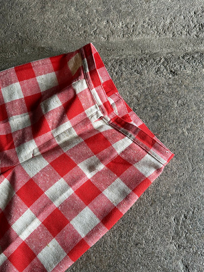 1970s deadstock gingham plaid trouser W28