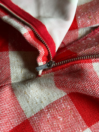 1970s deadstock gingham plaid trouser W28