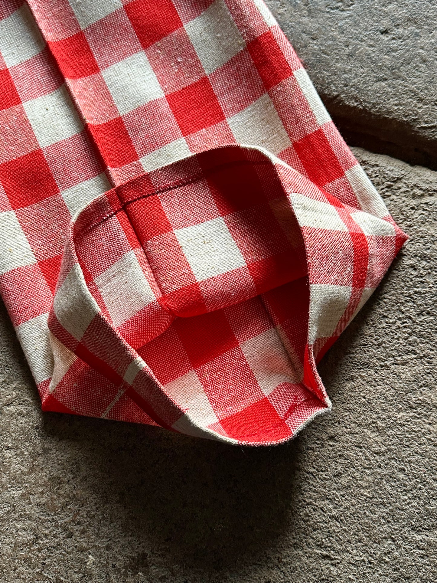 1970s deadstock gingham plaid trouser W28
