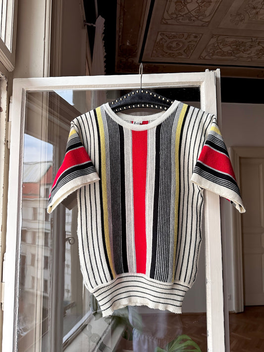 80's modern striped sweater