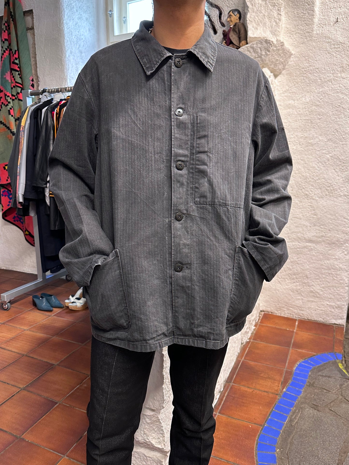 Vintage German black HBT work jkt
