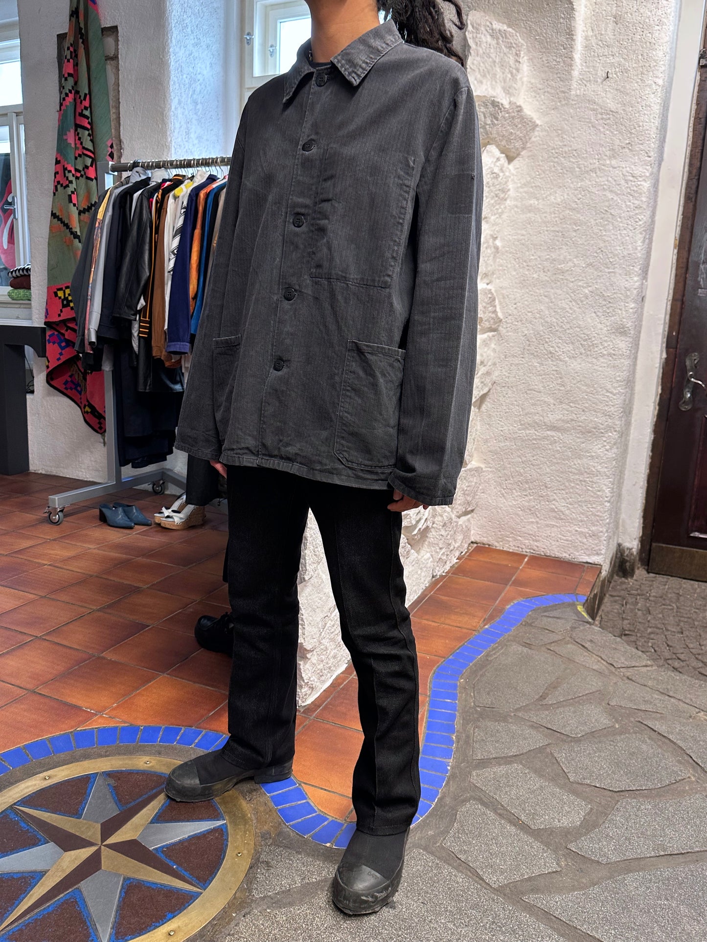 Vintage German black HBT work jkt