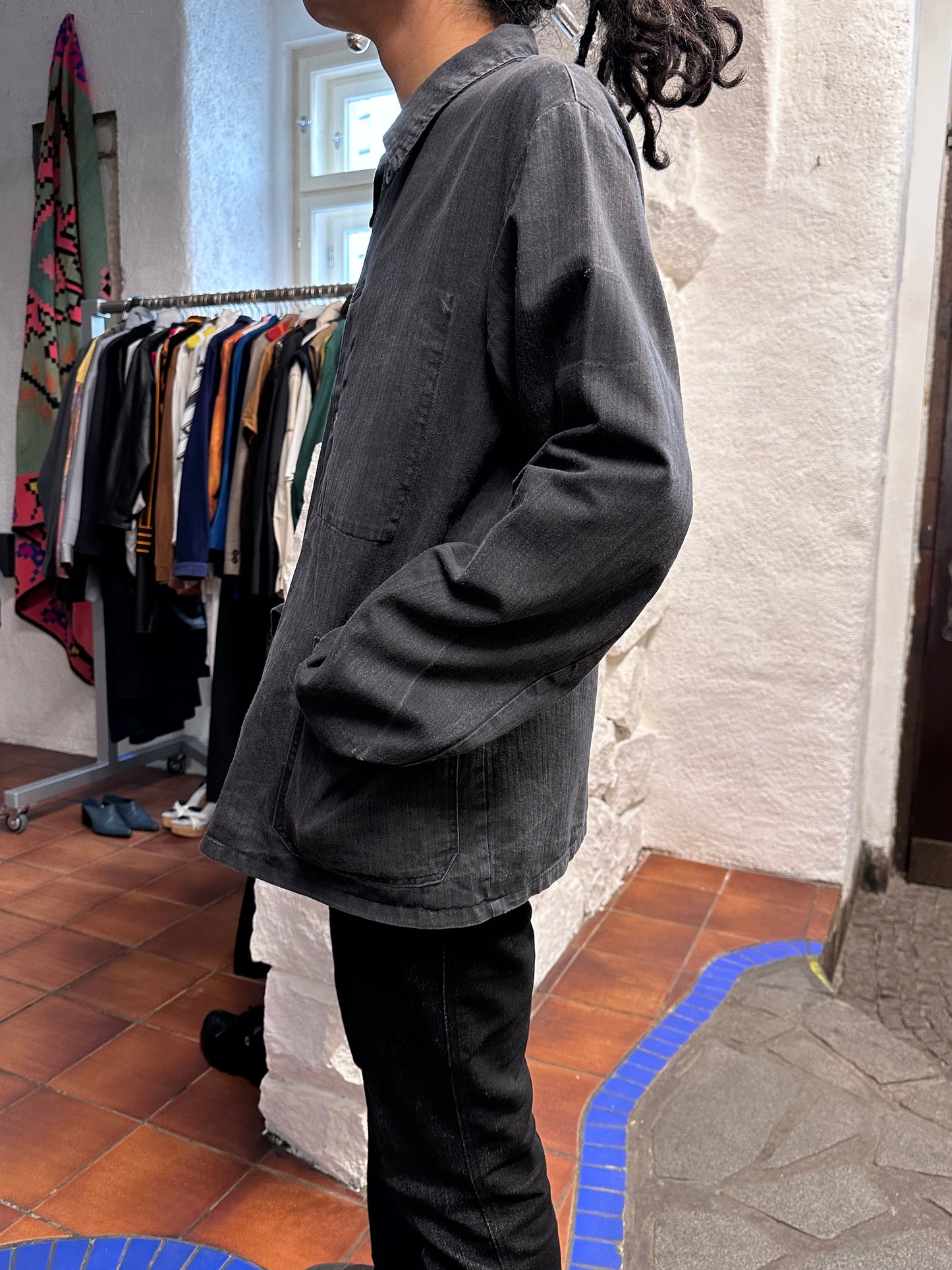 Vintage German black HBT work jkt