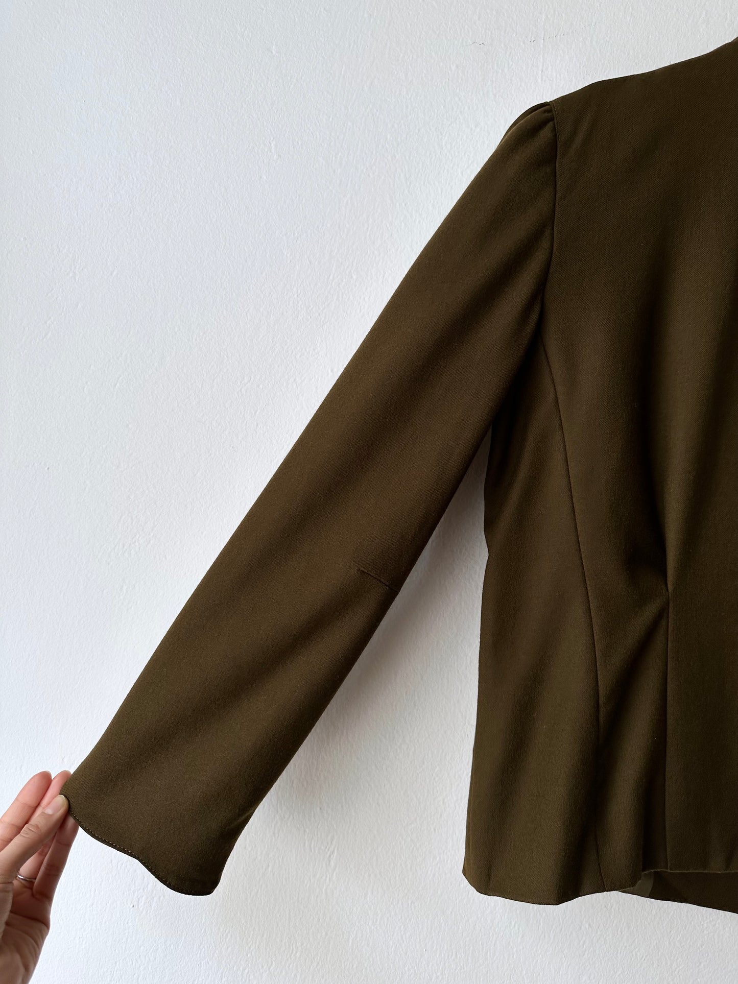 Emmanuelle Khanh olive brown jacket