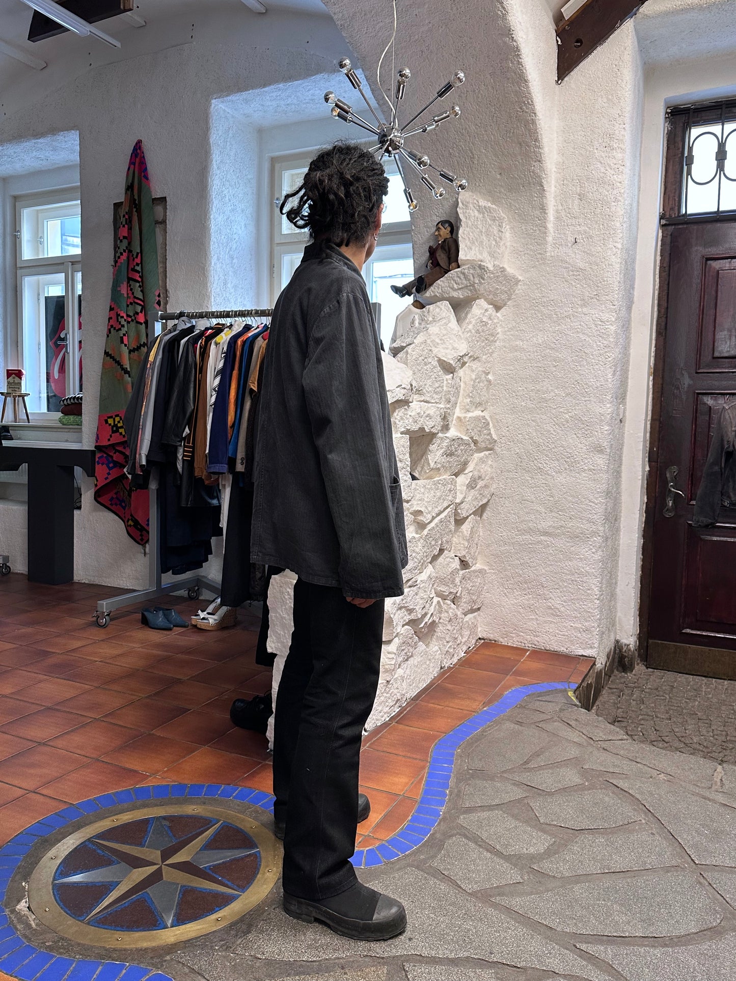 Vintage German black HBT work jkt