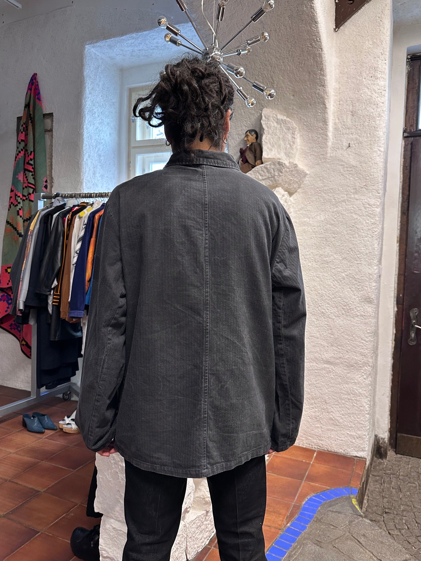 Vintage German black HBT work jkt