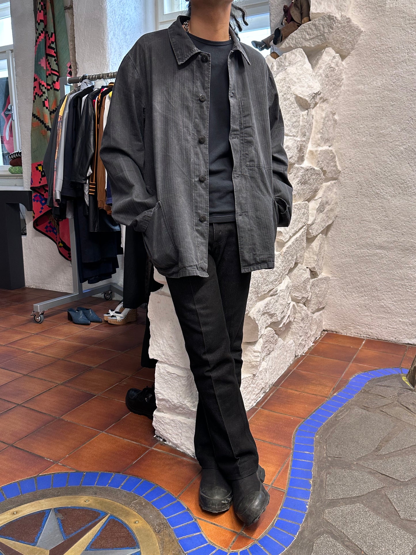 Vintage German black HBT work jkt