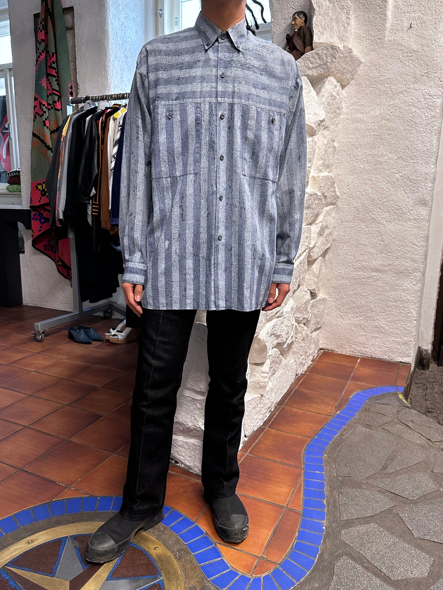 80s German striped shirt