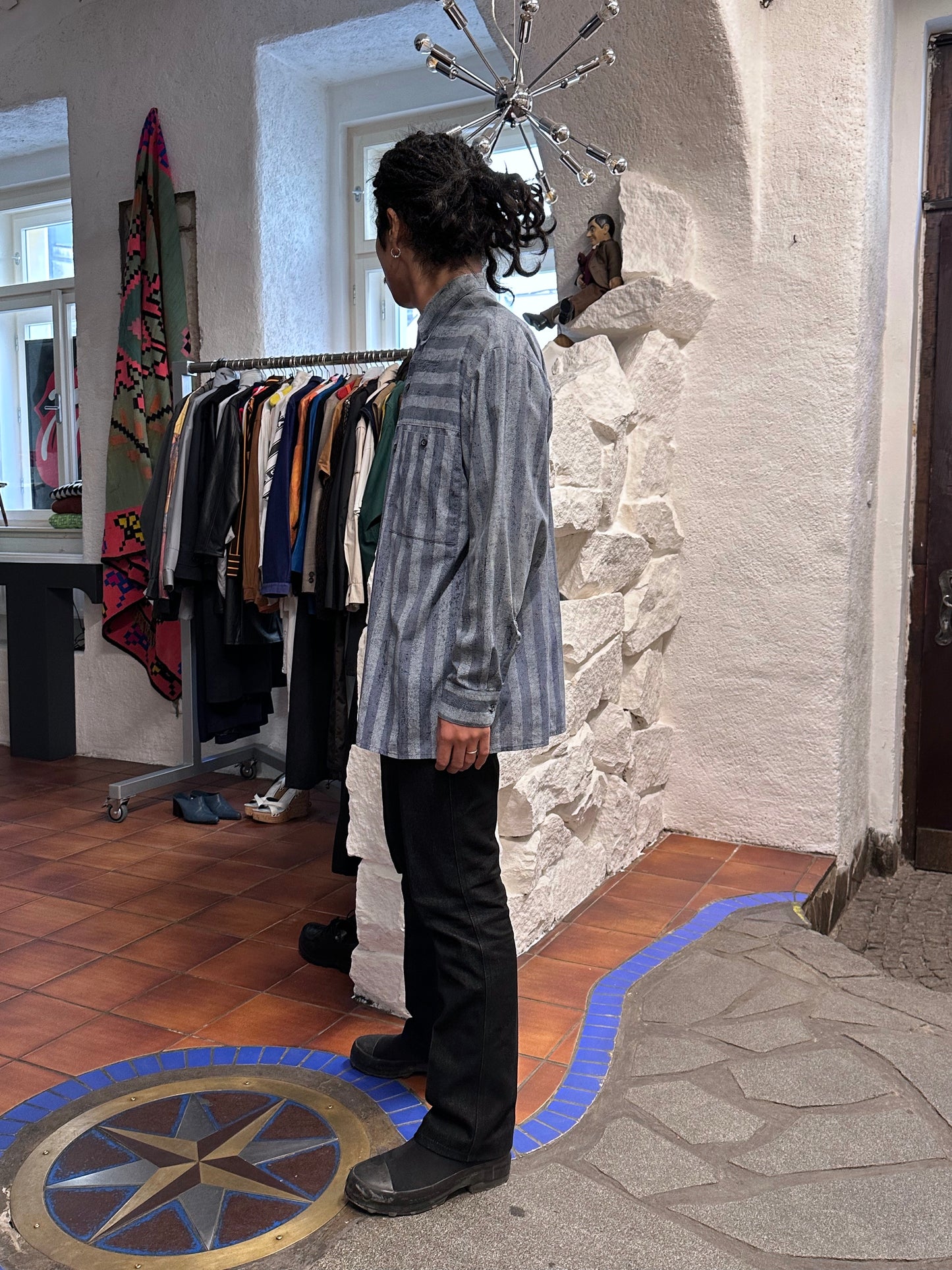 80s German striped shirt