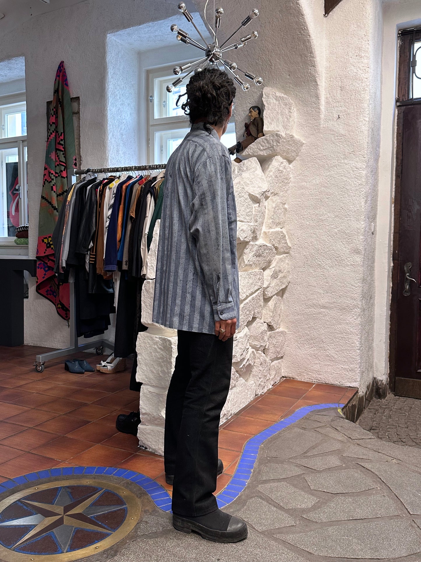 80s German striped shirt