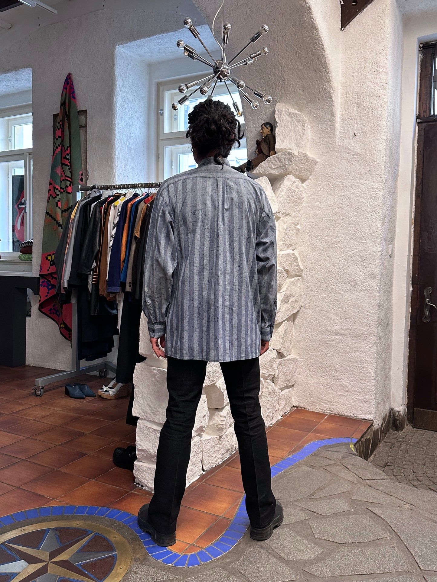 80s German striped shirt