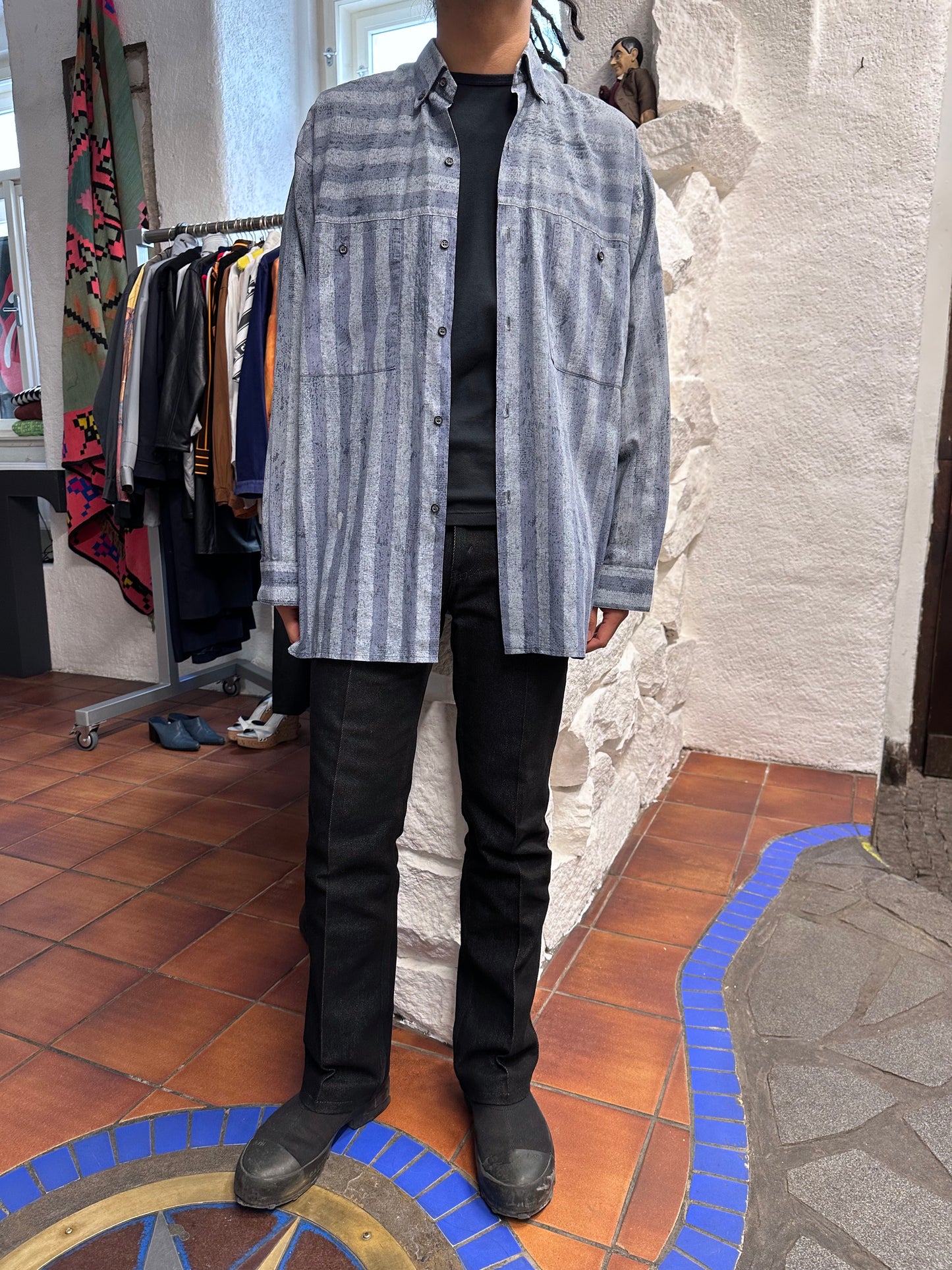 80s German striped shirt