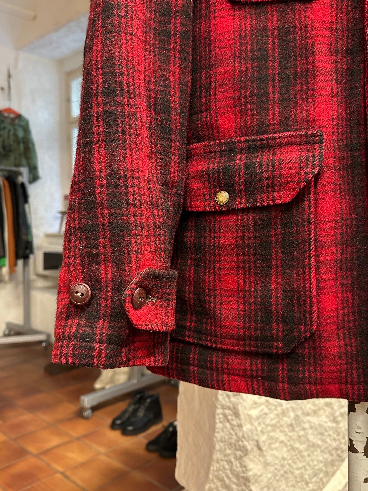 Woolrich Hunting Jacket 50's 60's mackinaw マッキノウ ハンティング Toto Praha Prague プラハ 古着屋 古着 Vintage store Vintage clothing ウールリッチ ハンティングジャケット 50年代 60年代 Made in USA アメリカ古着 ヴィンテージ ユーロ古着 ヨーロッパ古着 Wool Jacket Coat