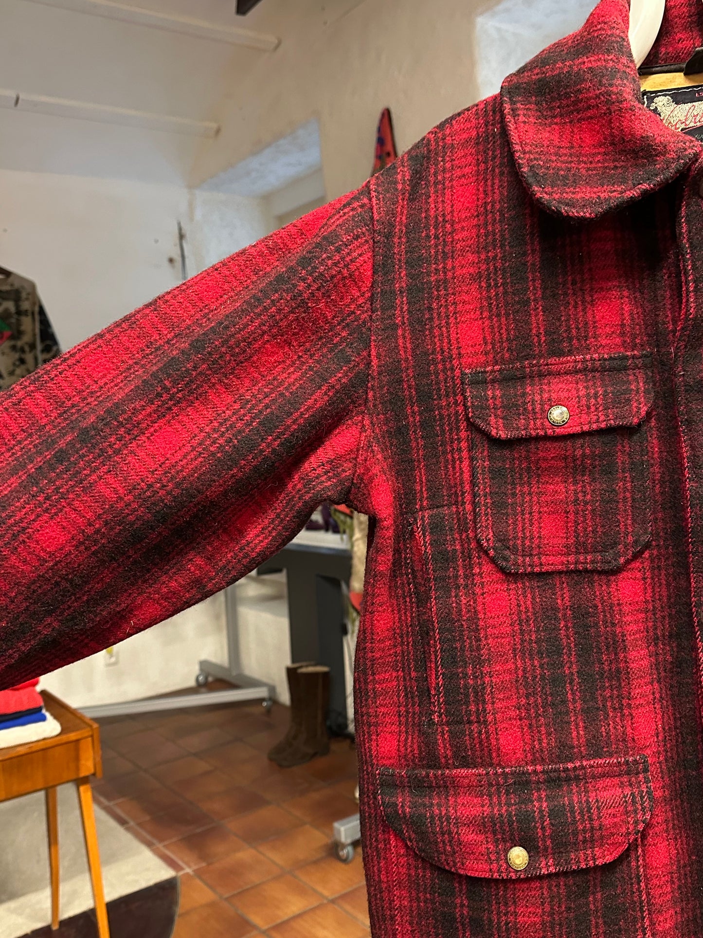 Woolrich Hunting Jacket 50's 60's mackinaw マッキノウ ハンティング Toto Praha Prague プラハ 古着屋 古着 Vintage store Vintage clothing ウールリッチ ハンティングジャケット 50年代 60年代 Made in USA アメリカ古着 ヴィンテージ ユーロ古着 ヨーロッパ古着 Wool Jacket Coat