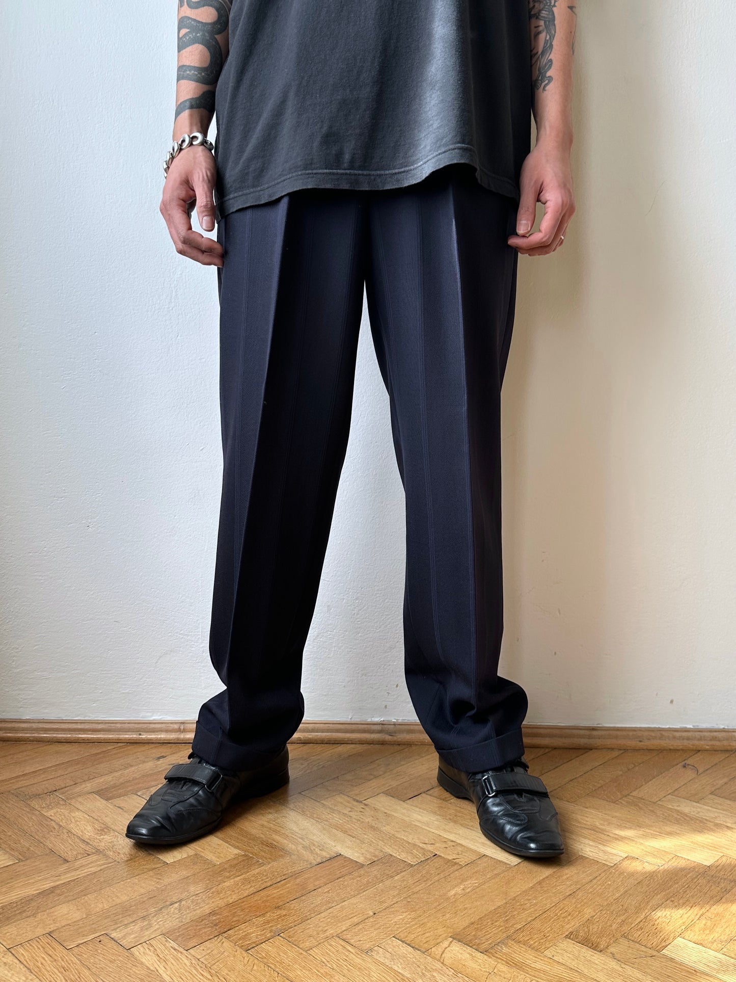 1980s German Striped Trousers - w29