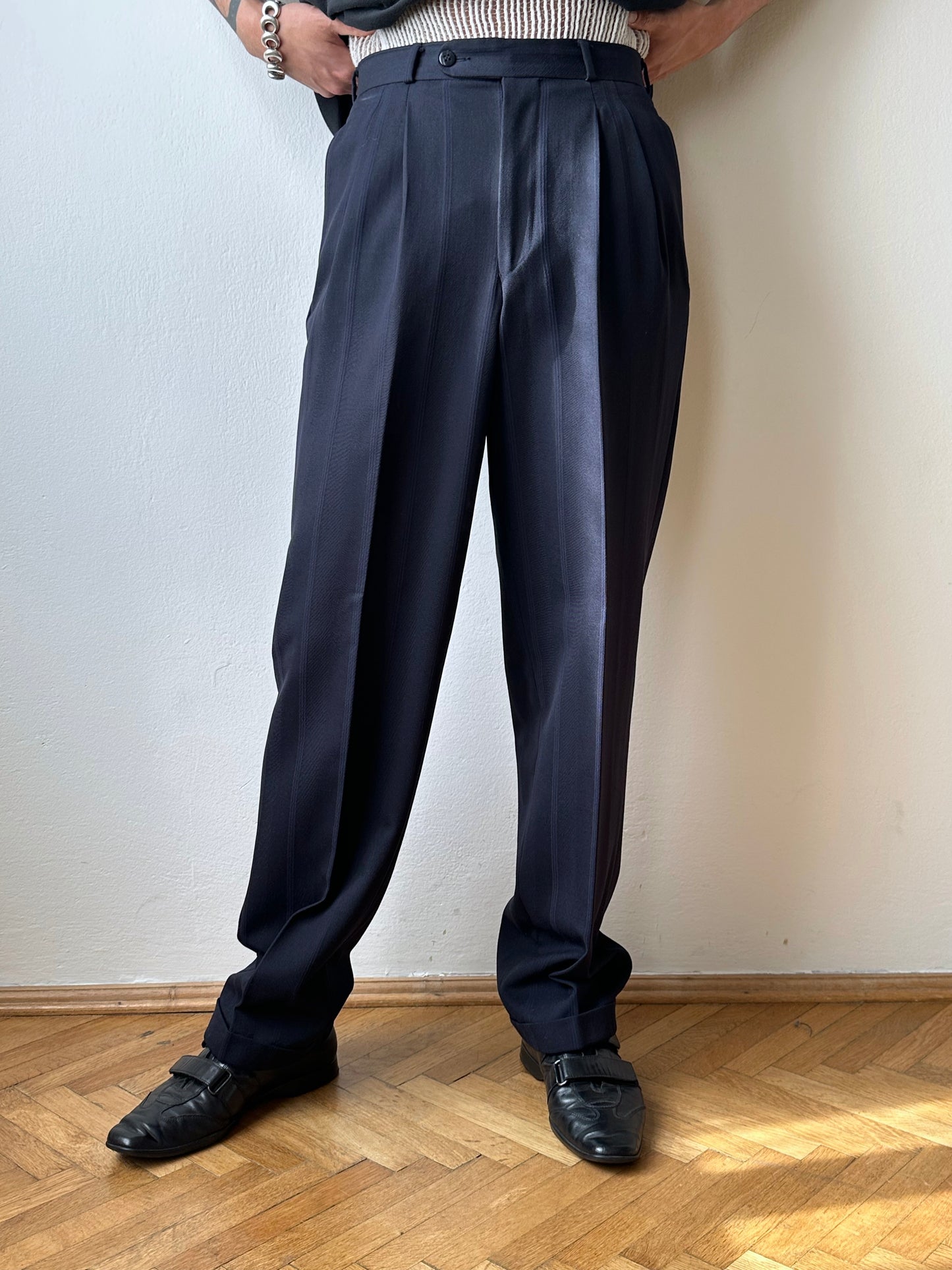 1980s German Striped Trousers - w29