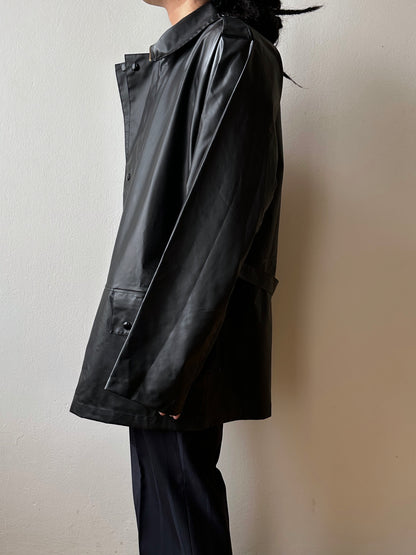 1982 French Military black rubber coat 80年代 フランス軍 レインコート ラバー 黒 Army Toto Praha Vintage clothing shop Antique shop 古着屋 プラハ Showroom appointment Prague ユーロ古着 ヨーロッパ古着 古着卸 ヴィンテージ