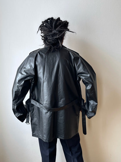 1982 French Military black rubber coat 80年代 フランス軍 レインコート ラバー 黒 Army Toto Praha Vintage clothing shop Antique shop 古着屋 プラハ Showroom appointment Prague ユーロ古着 ヨーロッパ古着 古着卸 ヴィンテージ