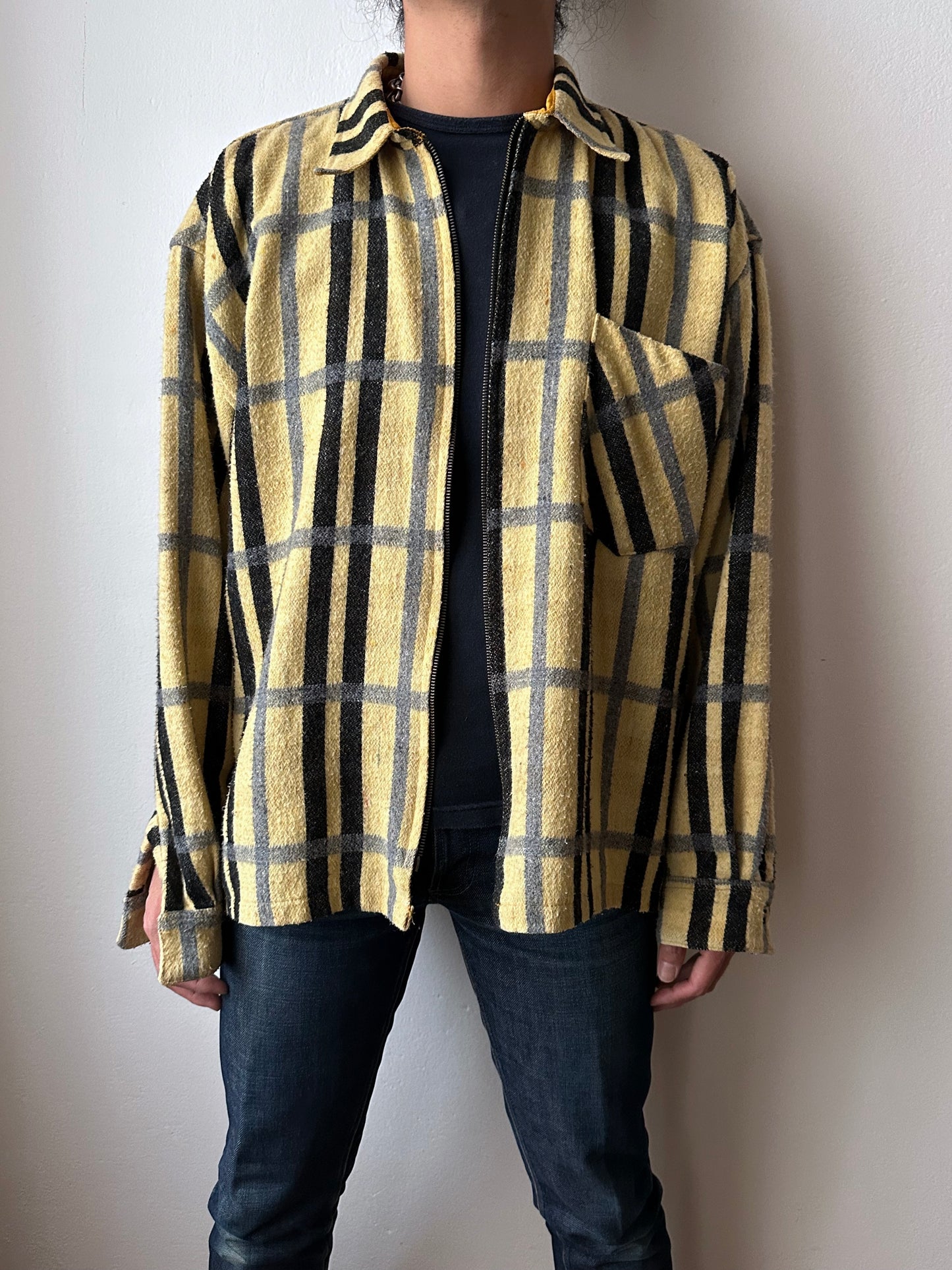 70s Handmade zip-up shirt