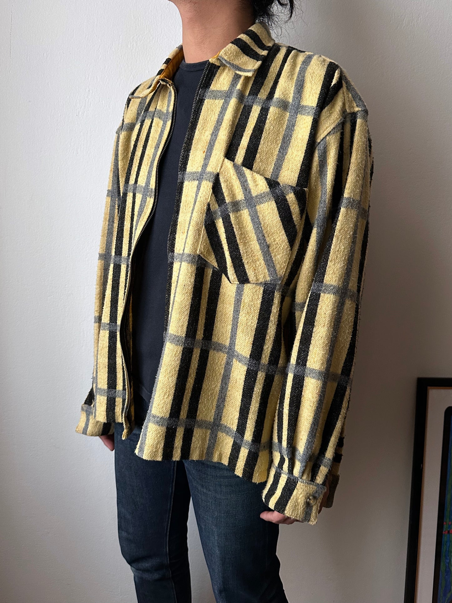 70s Handmade zip-up shirt