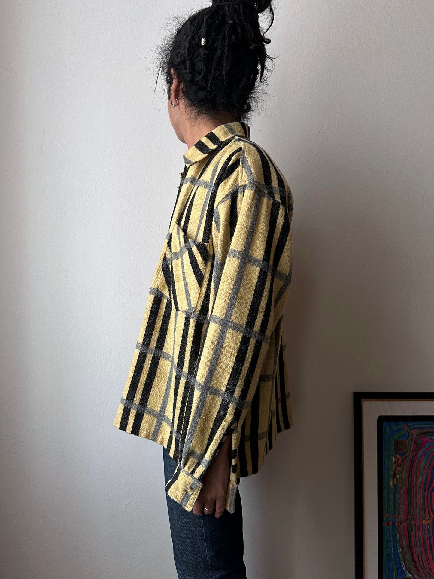 70s Handmade zip-up shirt