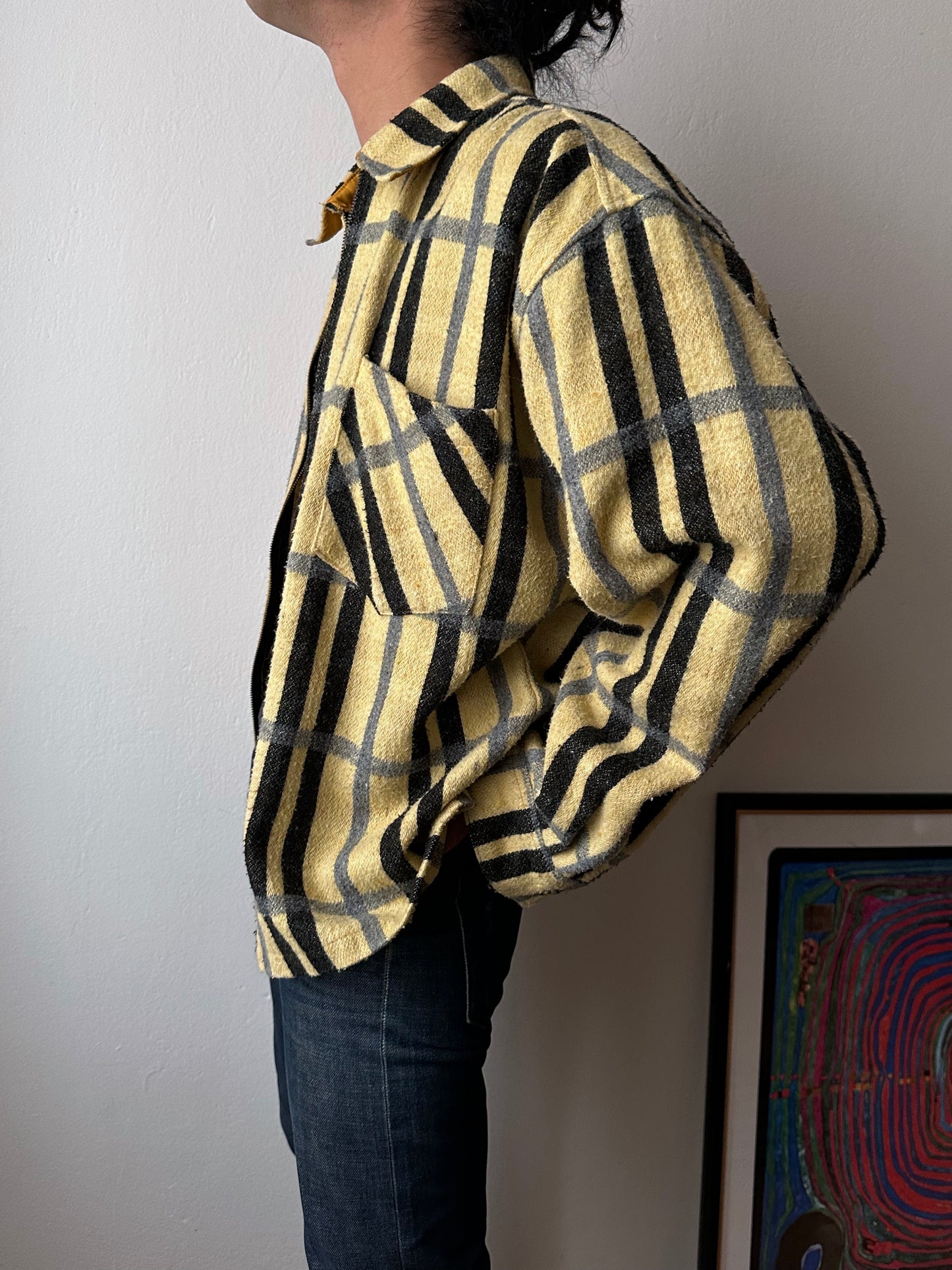 70s Handmade zip-up shirt