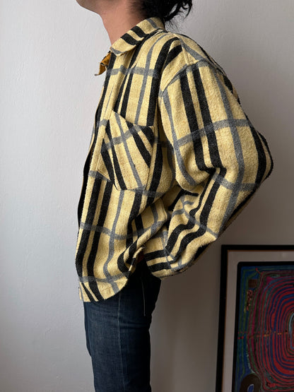 70s Handmade zip-up shirt