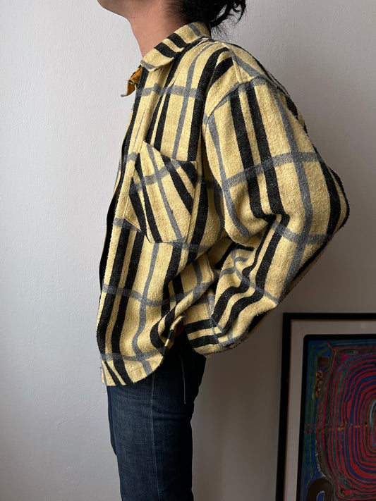 70s Handmade zip-up shirt