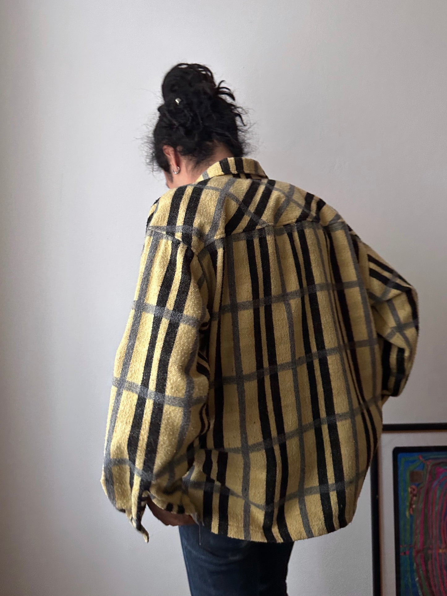 70s Handmade zip-up shirt