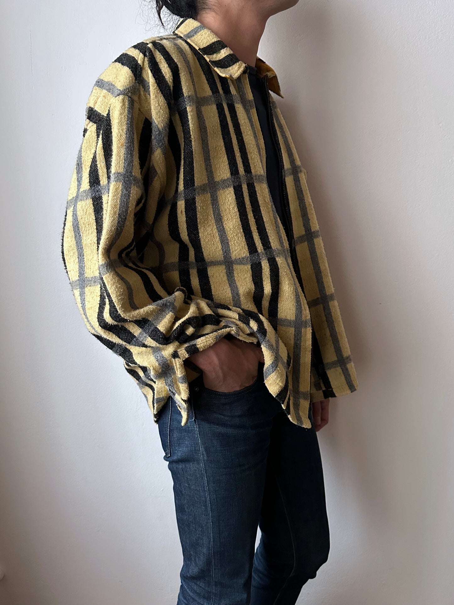 70s Handmade zip-up shirt